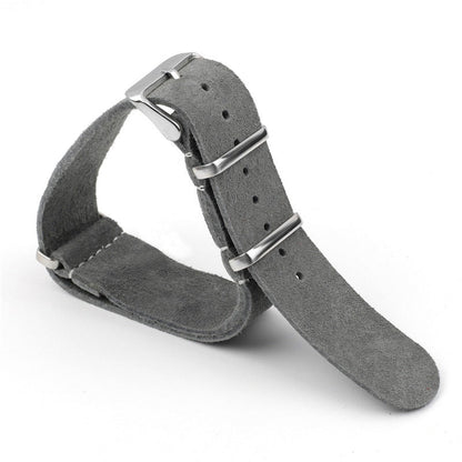 Suede Leather Universal Single Piece Strap - Grey / 18mm / 20mm / 22mm