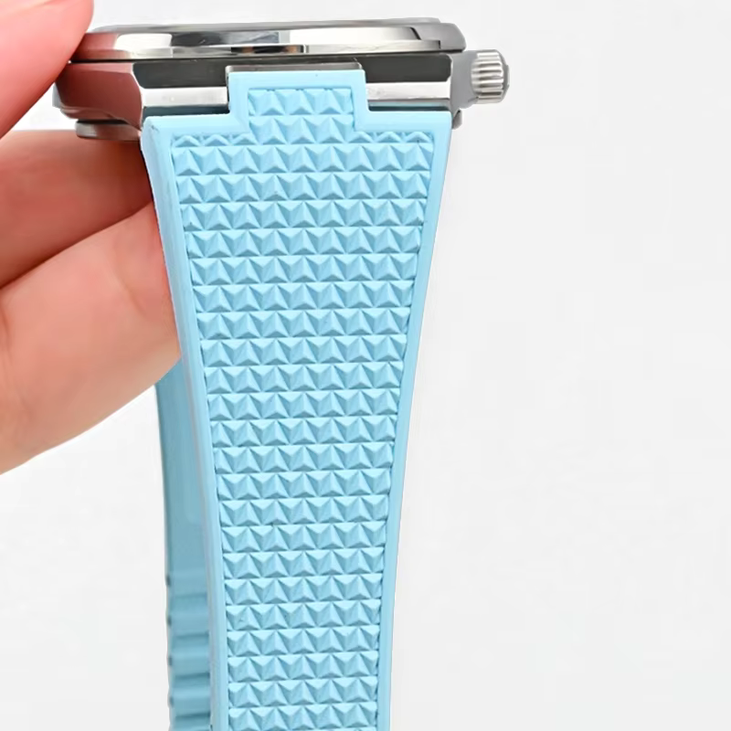 Premium FKM Rubber Strap with Butterfly Clasp For Tissot PRX (40/35mm) - Blue