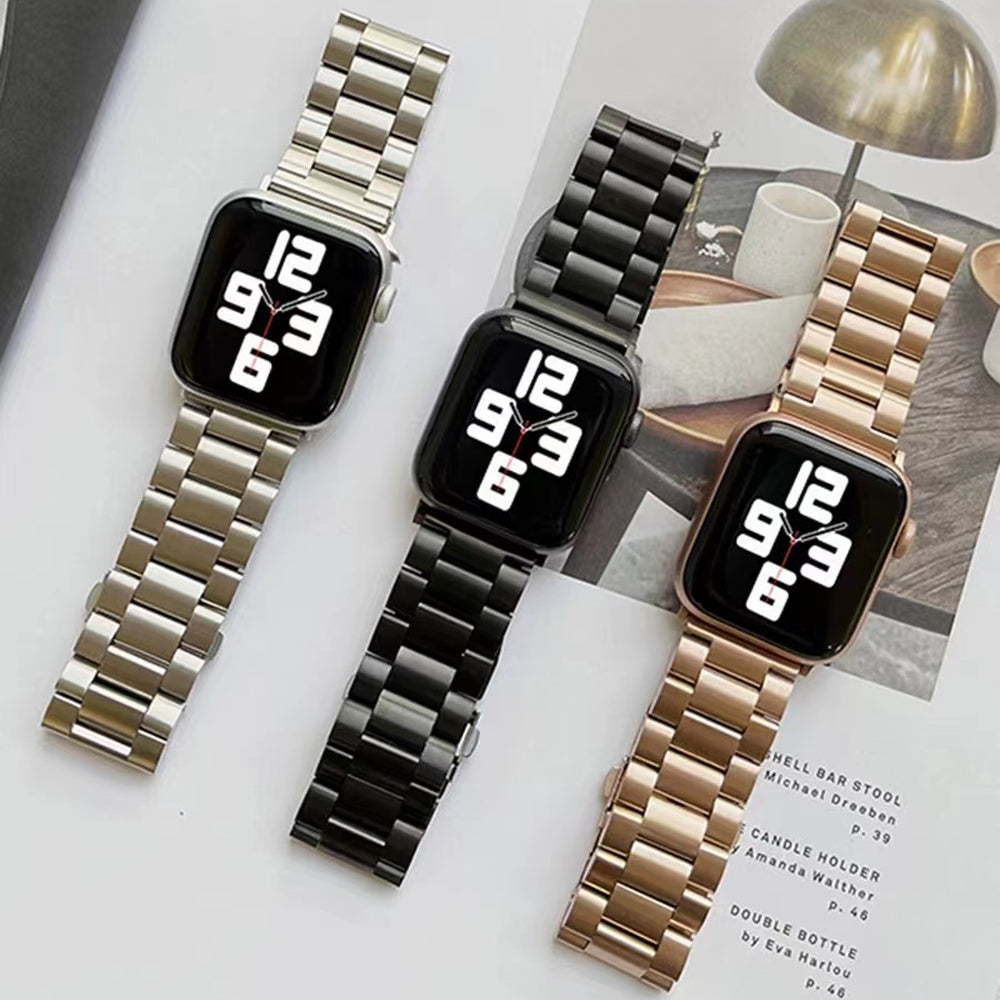 3 Link Stainless Steel Bracelet for Apple Watch - Rose Gold