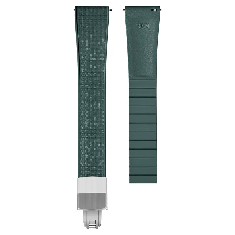Matrix Cut to Size FKM Rubber Strap - Green 18mm / 19mm / 20mm / 21mm / 22mm