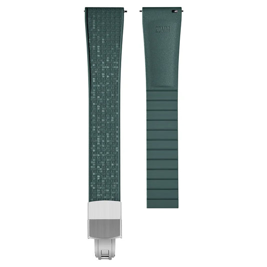 Matrix Cut to Size FKM Rubber Strap - Green 18mm / 19mm / 20mm / 21mm / 22mm