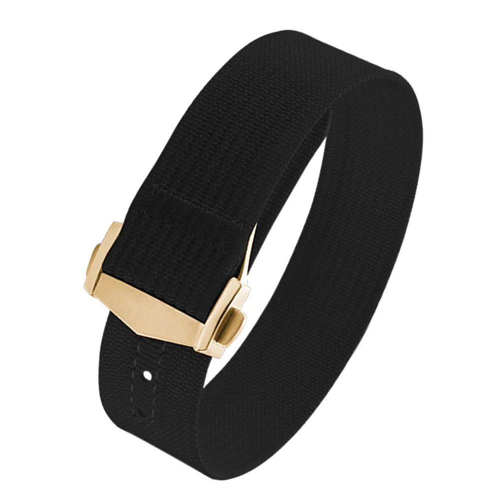 Executive Deployant Clasp Nylon Strap - Black / 18mm / 20mm / 22mm