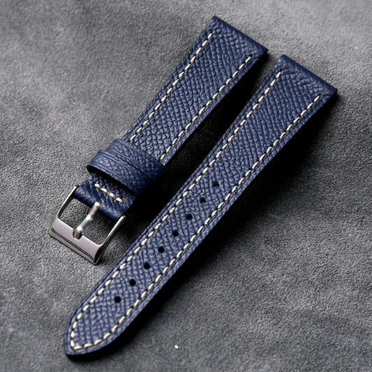 Heritage Epsom Calfskin Leather Strap - Blue / 18mm / 19mm / 20mm / 21mm / 22mm
