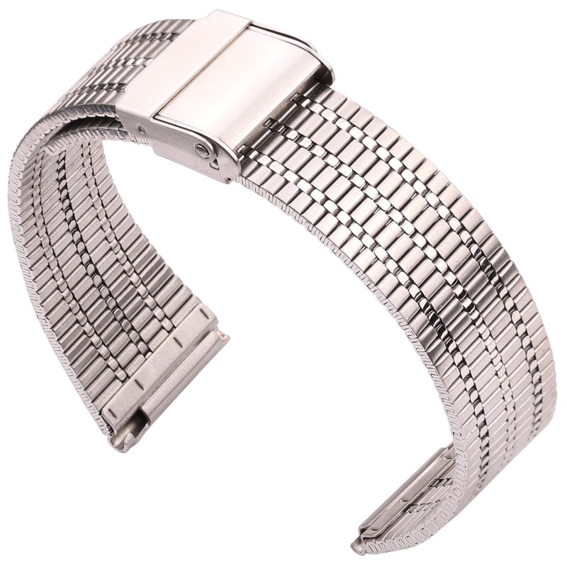 Retro Stainless Steel Universal Watch Bracelet - Silver / 20mm / 22mm