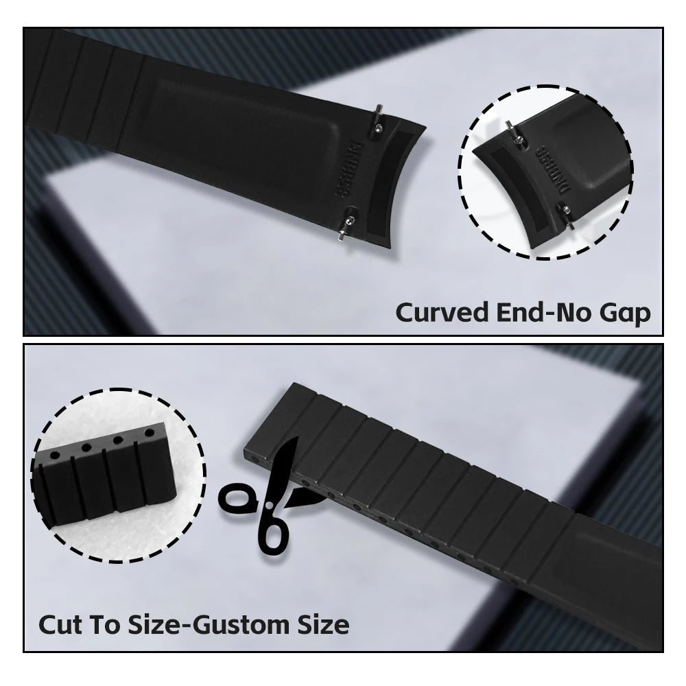 Premium Cut to Size FKM Rubber Strap For Tudor Black Bay 58 - Gray