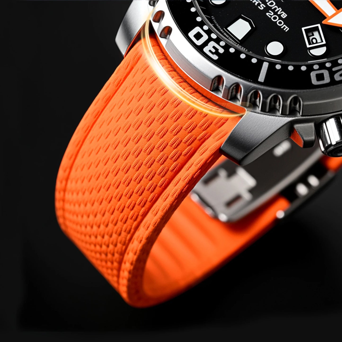 Loom Curved End Cut to Size FKM Rubber Strap - Red 18mm / 19mm / 20mm / 21mm / 22mm / 24mm