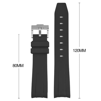 Curved End Rubber Watch Strap for MoonSwatch Speedmaster - Red