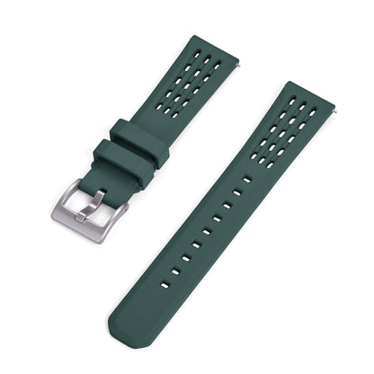 Premium Quick Release FKM Rubber Universal Watch Strap - Green / 20mm / 22mm