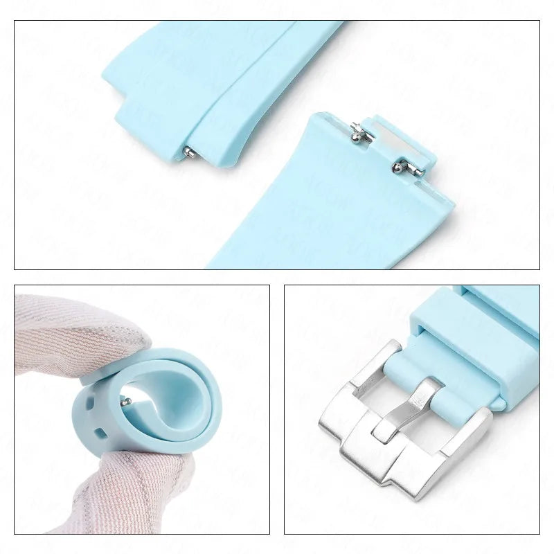 Rubber Strap For Tissot PRX (40/35mm) - Light Blue
