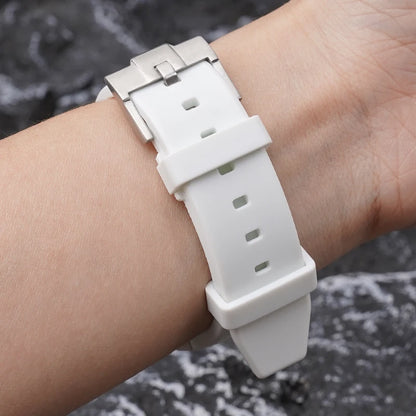 Curved Rubber Watch Strap for Swatch X Blancpain - White