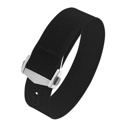 Executive Deployant Clasp Nylon Strap - Black / 18mm / 20mm / 22mm