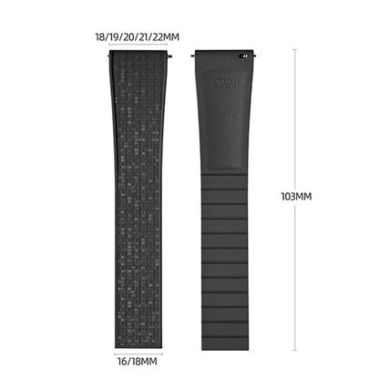 Matrix Cut to Size FKM Rubber Strap - Blue 18mm / 19mm / 20mm / 21mm / 22mm