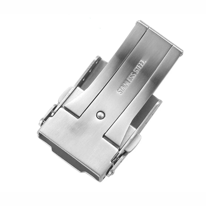 Brushed Stainless Steel Folding Universal Watch Clasp - Silver / 18mm / 20mm / 22mm / 24mm