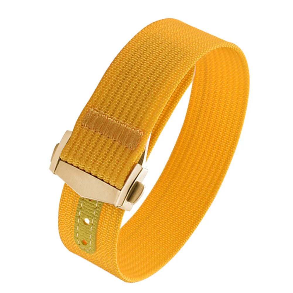Executive Deployant Clasp Nylon Strap - Yellow / 18mm / 20mm / 22mm