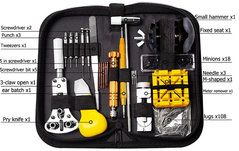 158-Piece Watch Repair Tool Kit