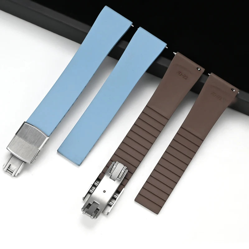 Smooth Cut to Size FKM Rubber Strap - Red 18mm / 19mm / 20mm / 21mm / 22mm