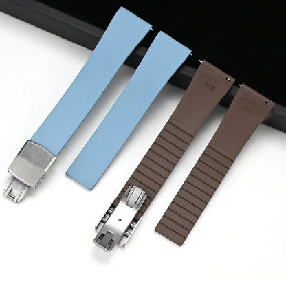 Smooth Cut to Size FKM Rubber Strap - Red 18mm / 19mm / 20mm / 21mm / 22mm