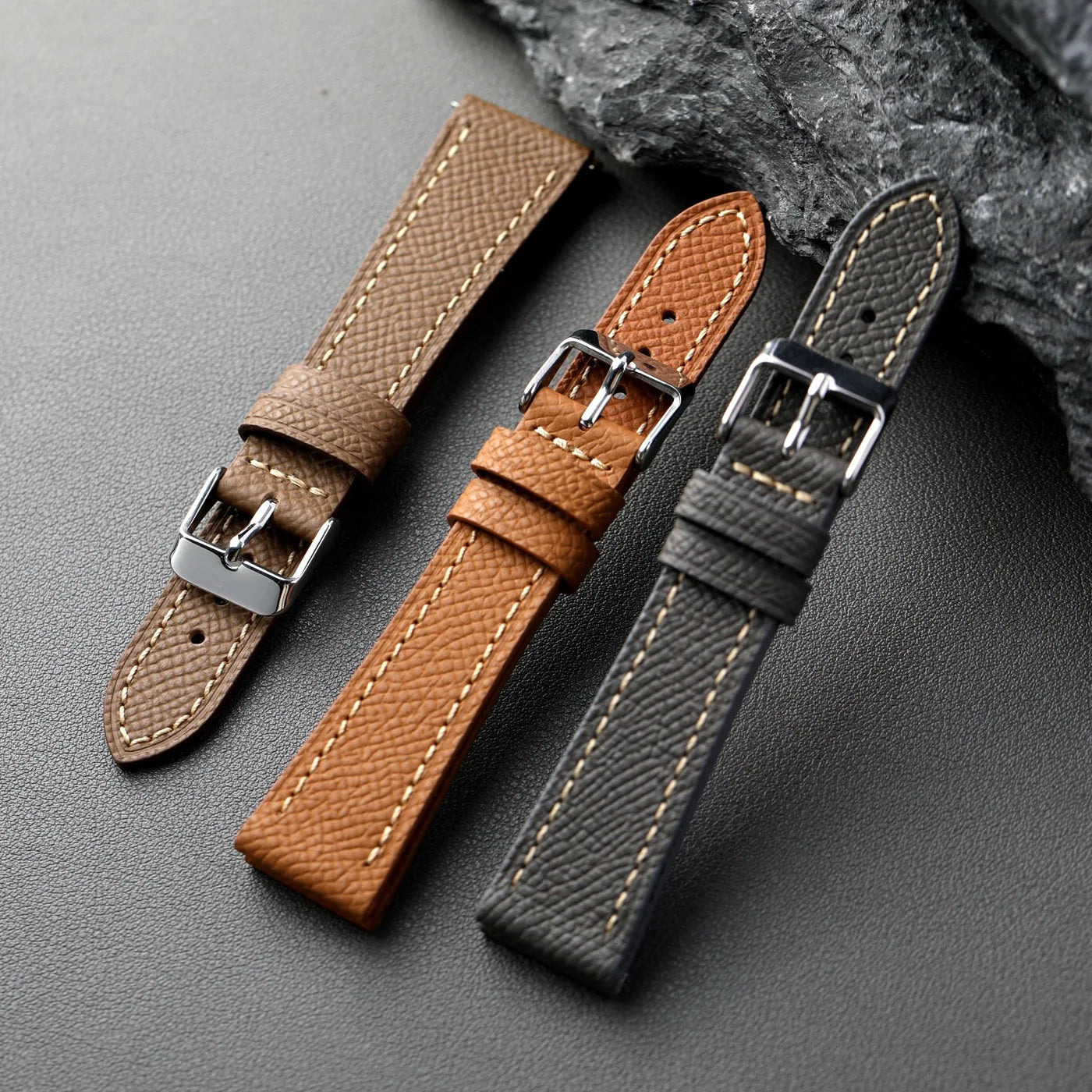 Heritage Epsom Calfskin Leather Strap - Blue / 18mm / 19mm / 20mm / 21mm / 22mm