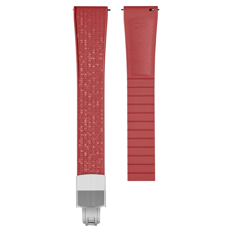 Matrix Cut to Size FKM Rubber Strap - Red 18mm / 19mm / 20mm / 21mm / 22mm