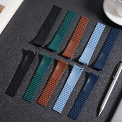 Textile Curved Cut to Size FKM Rubber Strap - Orange 20mm / 21mm / 22mm