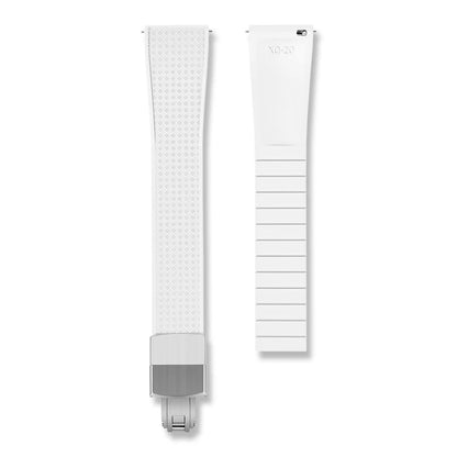 Crosshatch Cut to Size FKM Rubber Strap - White 18mm / 19mm / 20mm / 21mm / 22mm