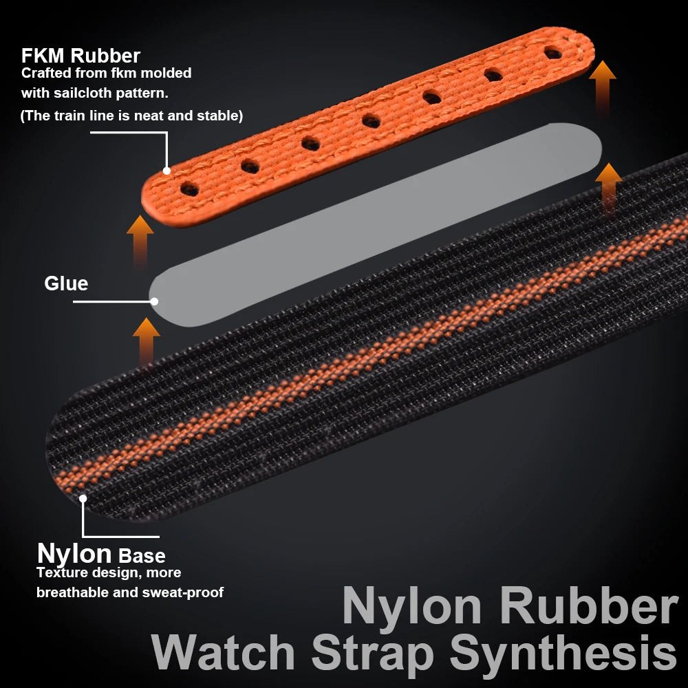 Executive Deployant Clasp Nylon Strap - Black / 18mm / 20mm / 22mm