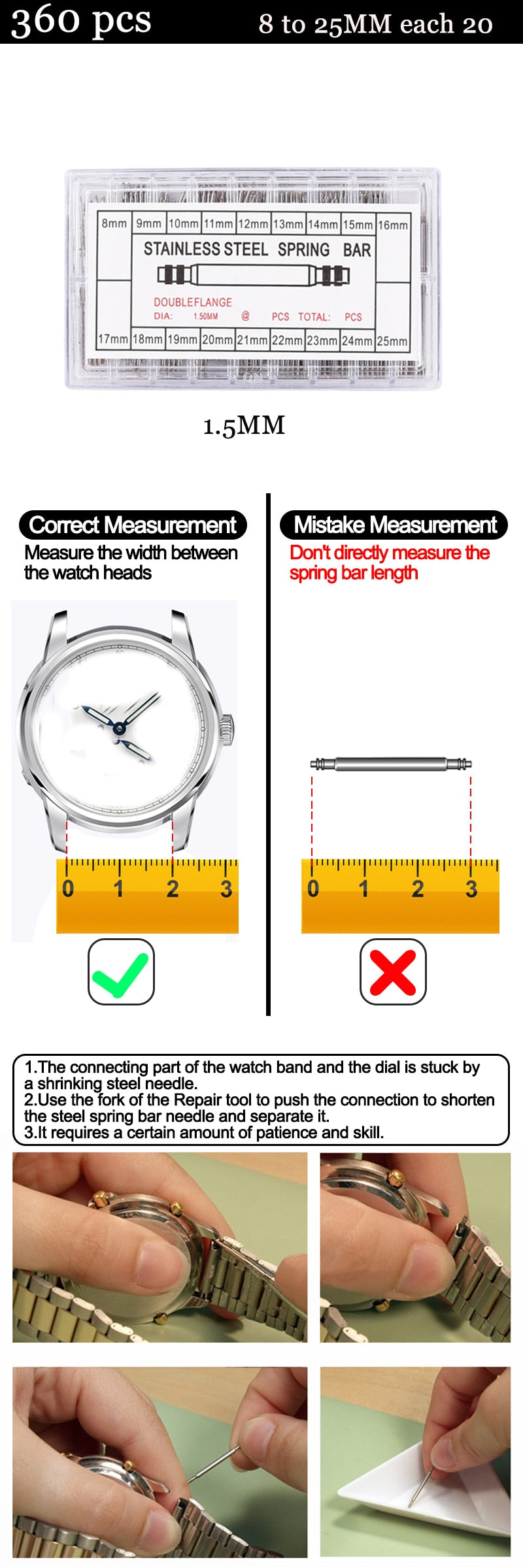 158-Piece Watch Repair Tool Kit