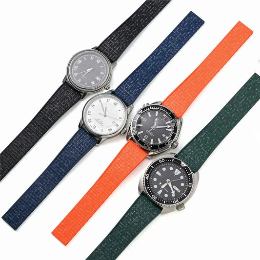 Matrix Cut to Size FKM Rubber Strap - Black 18mm / 19mm / 20mm / 21mm / 22mm