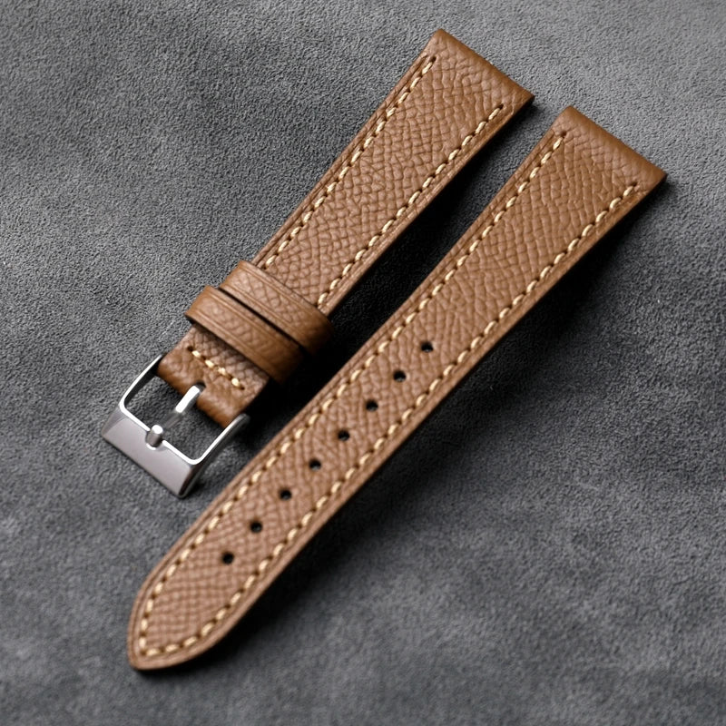 Heritage Epsom Calfskin Leather Strap - Brown / 18mm / 19mm / 20mm / 21mm / 22mm