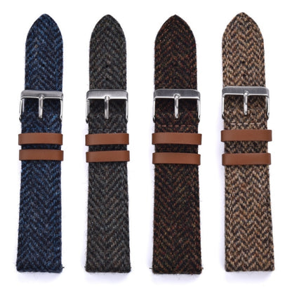 Wool Weave Two Piece Universal Watch Strap - Khaki / 18mm / 20mm / 22mm