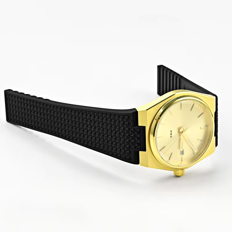 Premium FKM Rubber Strap with Butterfly Clasp For Tissot PRX (40/35mm) - Blue