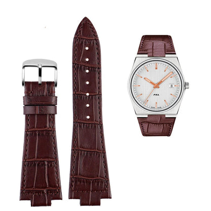 Alligator Leather Style Strap For Tissot PRX (40mm) - Brown