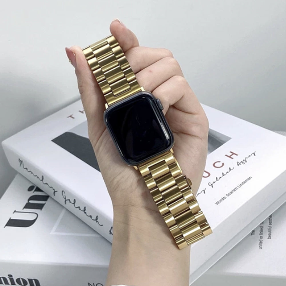 3 Link Stainless Steel Bracelet for Apple Watch - Gold