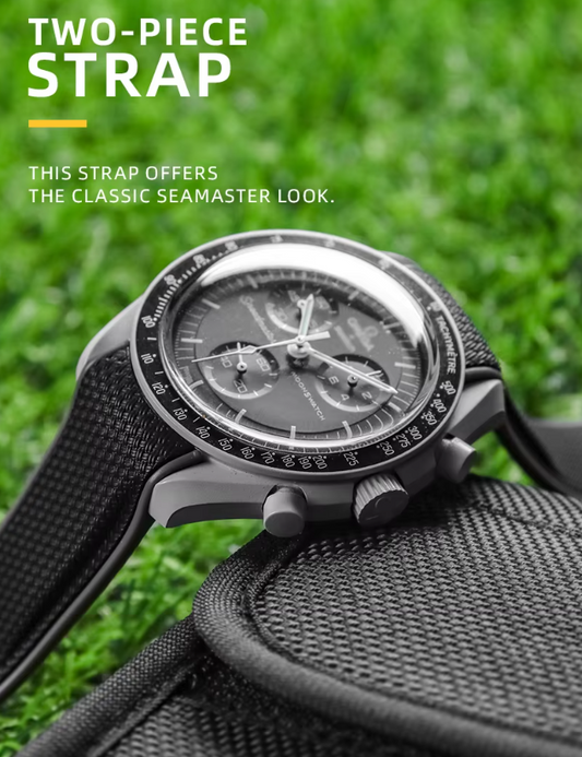 Curved End Rubber Folding Clasp Strap For Omega X Swatch MoonSwatch - Pink