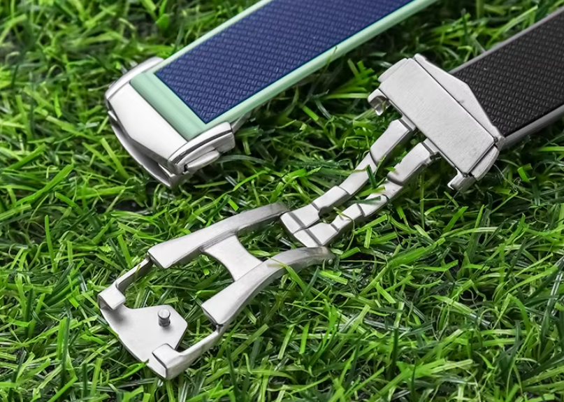 Curved End Rubber Folding Clasp Strap For Omega X Swatch MoonSwatch - Pink