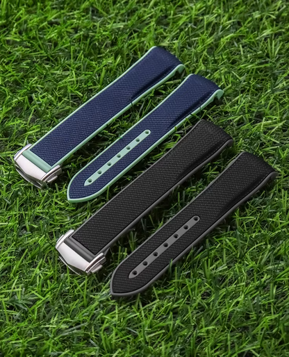 Curved End Rubber Folding Clasp Strap For Omega X Swatch MoonSwatch - Pink