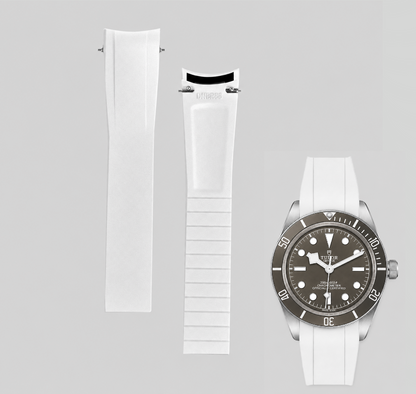Premium Cut to Size FKM Rubber Strap For Tudor Black Bay 58 - White