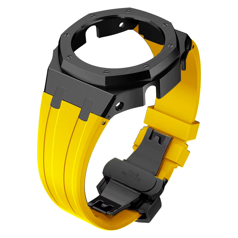 Casioak AP Rubber Strap Modification Kit for Casio GA2100 - Yellow