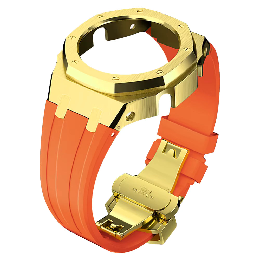 Casioak AP Rubber Strap Modification Kit for Casio GA2100 - Orange