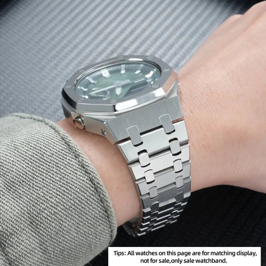 Casioak AP Stainless Steel Modification Kit for Casio GA2100 - Black
