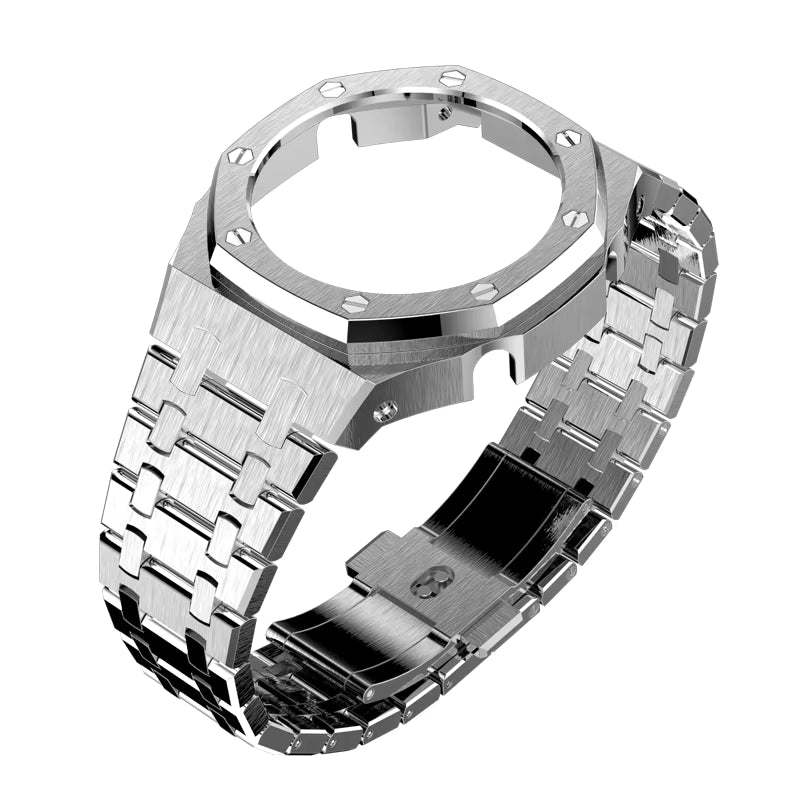 Casioak AP Stainless Steel Modification Kit for Casio GA2100 - Silver