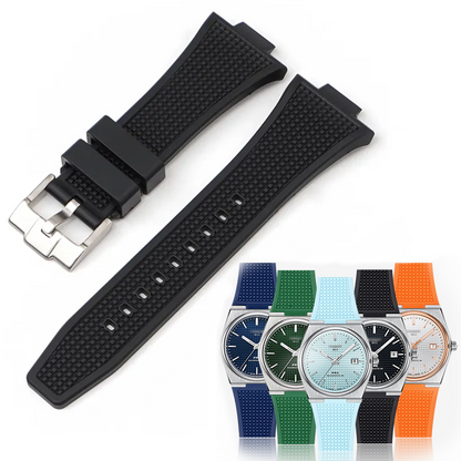 Rubber Waffle Strap For Tissot PRX (40mm) - Black