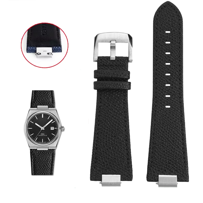 Premium Leather Quick Release Strap For Tissot PRX (40mm) - Black