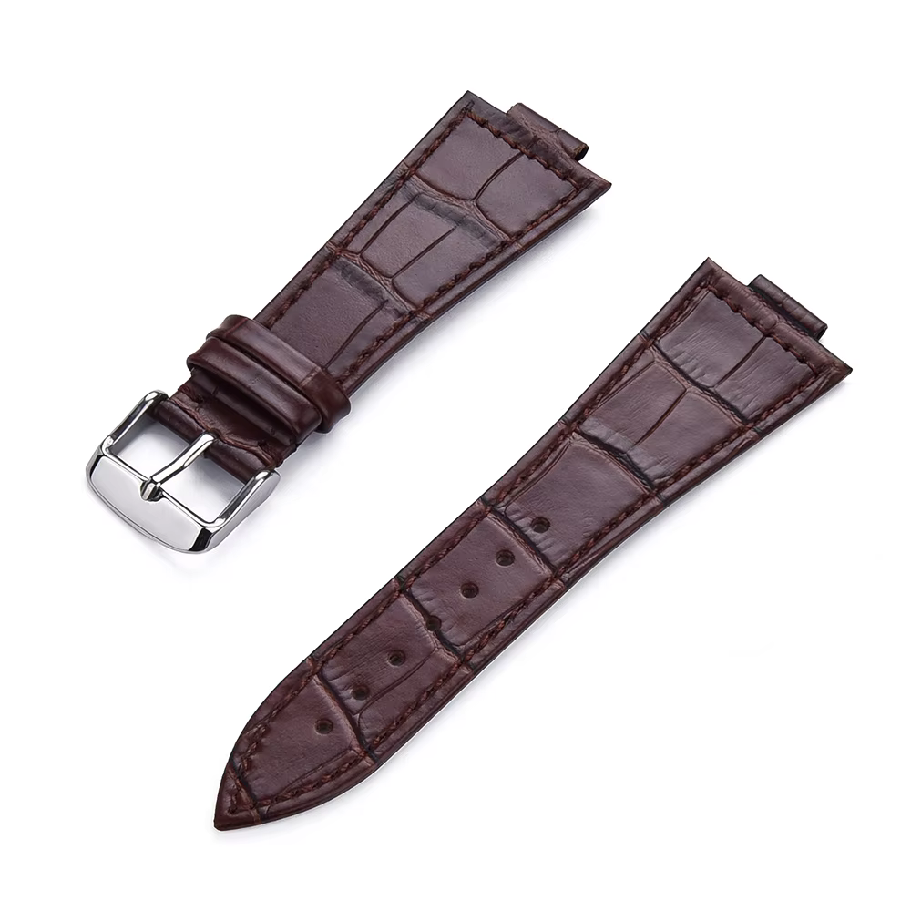 Alligator Leather Style Strap For Tissot PRX (40mm) - Brown
