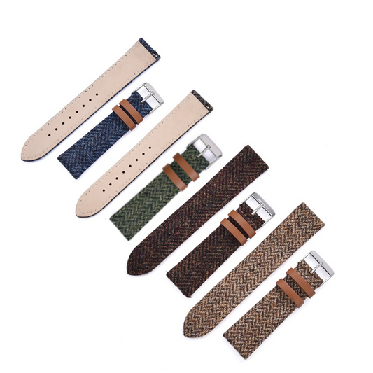 Wool Weave Two Piece Universal Watch Strap - Green / 18mm / 20mm / 22mm