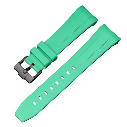 Curved Rubber Watch Strap for Swatch X Blancpain - Green