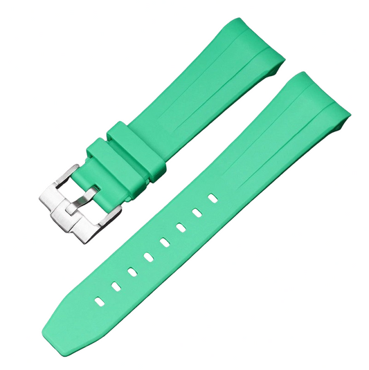 Curved Rubber Watch Strap for Swatch X Blancpain - Green