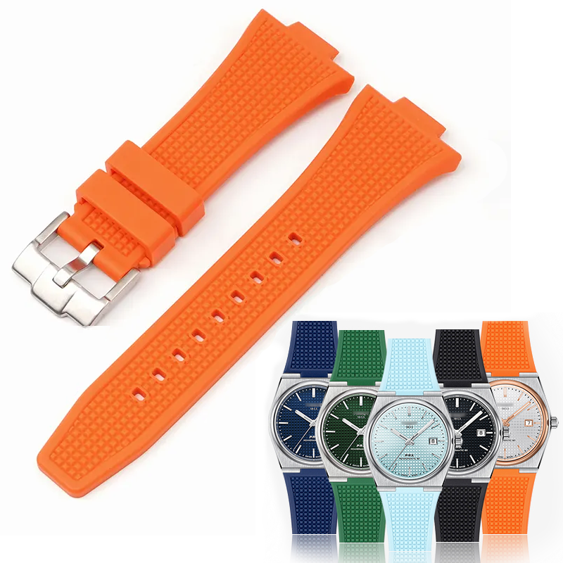 Rubber Waffle Strap For Tissot PRX (40mm) - Orange