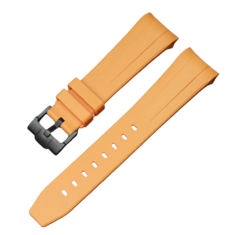Curved Rubber Watch Strap for Swatch X Blancpain - Yellow