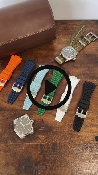 Rubber Waffle Strap For Tissot PRX (40mm) - Black